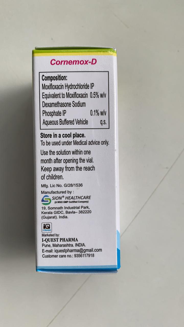 CornemoxD Moxifloxacin With Dexamethasone Eye Drop IQuest Pharma